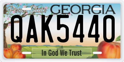 GA license plate QAK5440