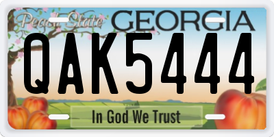 GA license plate QAK5444