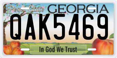 GA license plate QAK5469