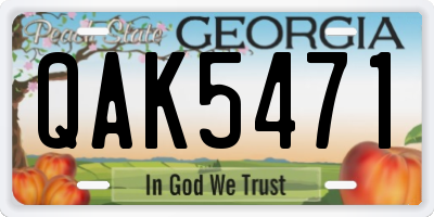 GA license plate QAK5471