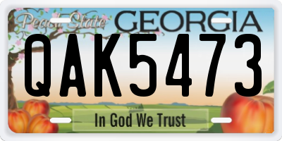 GA license plate QAK5473