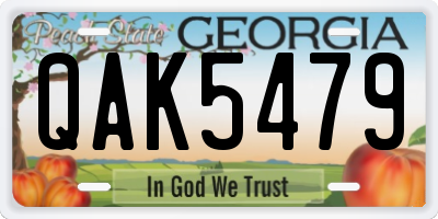 GA license plate QAK5479