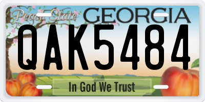 GA license plate QAK5484