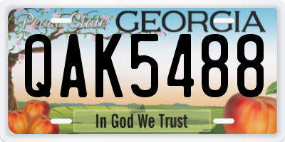 GA license plate QAK5488