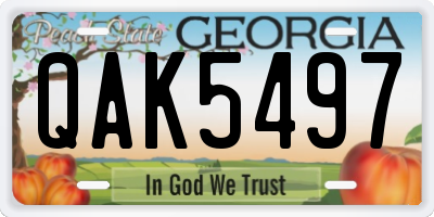 GA license plate QAK5497
