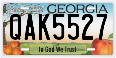 GA license plate QAK5527