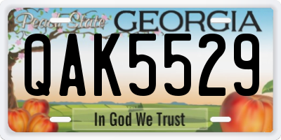 GA license plate QAK5529