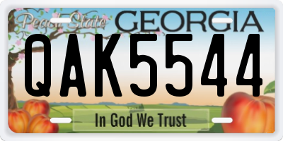 GA license plate QAK5544