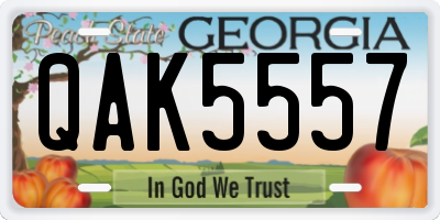 GA license plate QAK5557