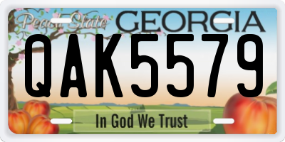 GA license plate QAK5579