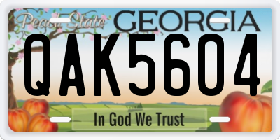 GA license plate QAK5604