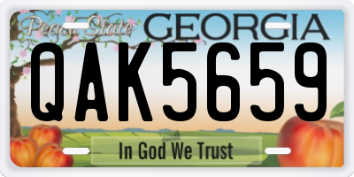 GA license plate QAK5659
