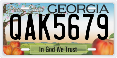 GA license plate QAK5679