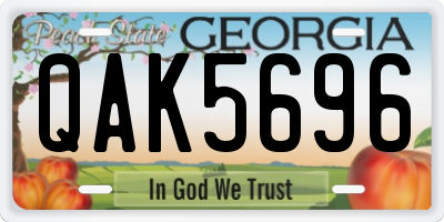 GA license plate QAK5696