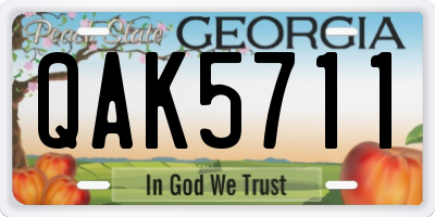 GA license plate QAK5711