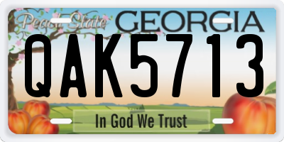 GA license plate QAK5713