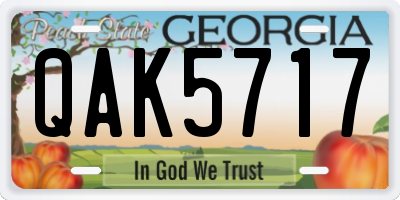 GA license plate QAK5717