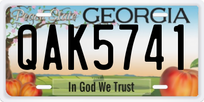 GA license plate QAK5741