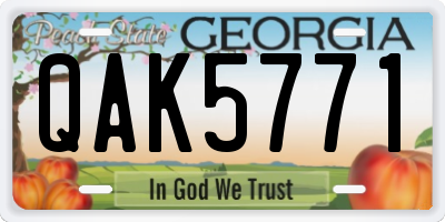 GA license plate QAK5771