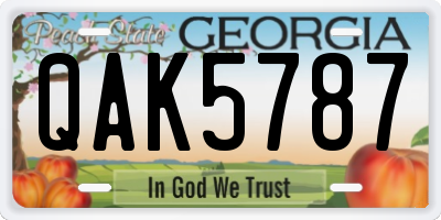 GA license plate QAK5787