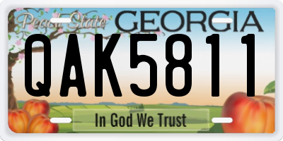 GA license plate QAK5811