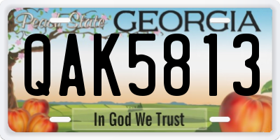 GA license plate QAK5813