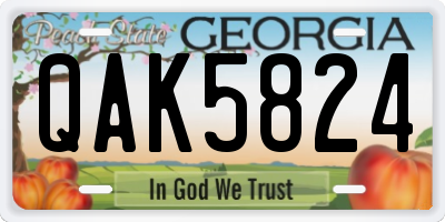 GA license plate QAK5824