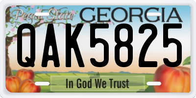 GA license plate QAK5825