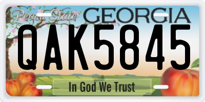 GA license plate QAK5845