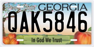 GA license plate QAK5846