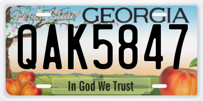 GA license plate QAK5847