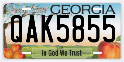 GA license plate QAK5855
