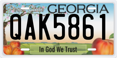GA license plate QAK5861