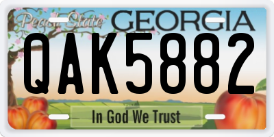 GA license plate QAK5882