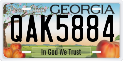 GA license plate QAK5884