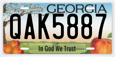 GA license plate QAK5887