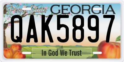 GA license plate QAK5897