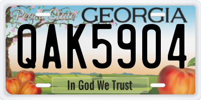 GA license plate QAK5904
