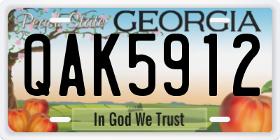 GA license plate QAK5912
