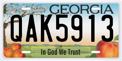 GA license plate QAK5913