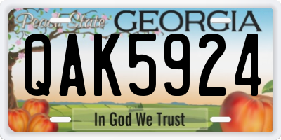 GA license plate QAK5924