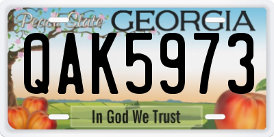 GA license plate QAK5973
