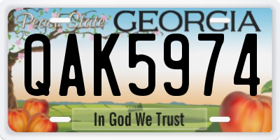 GA license plate QAK5974