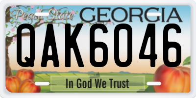GA license plate QAK6046