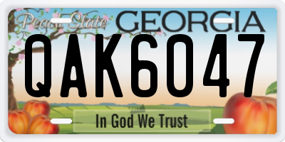 GA license plate QAK6047