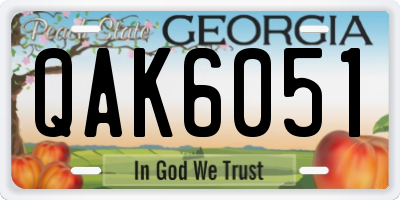 GA license plate QAK6051