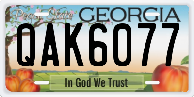 GA license plate QAK6077