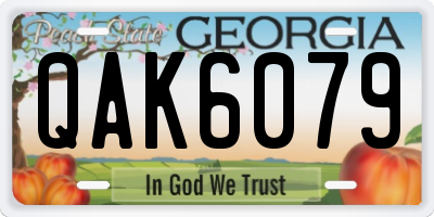 GA license plate QAK6079