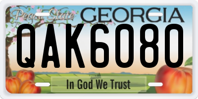 GA license plate QAK6080