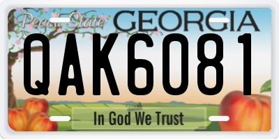 GA license plate QAK6081